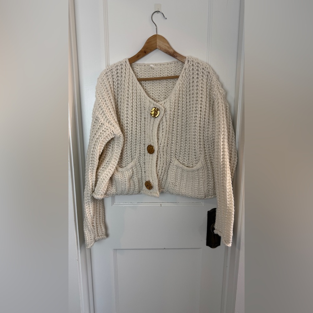 Cozy Cream Knit Cardigan Sweater
